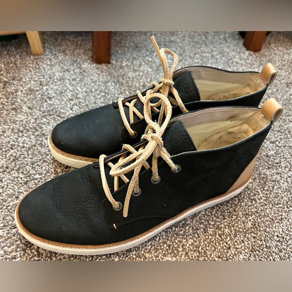 UGG Kallisto Nubuck and Leather Black Hightop Sneakers